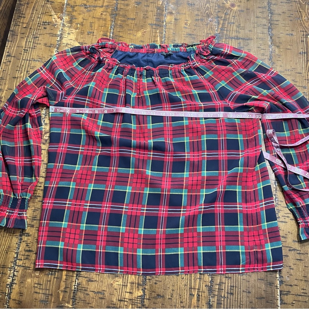 Talbots Red and Green Plaid Kids Blouse